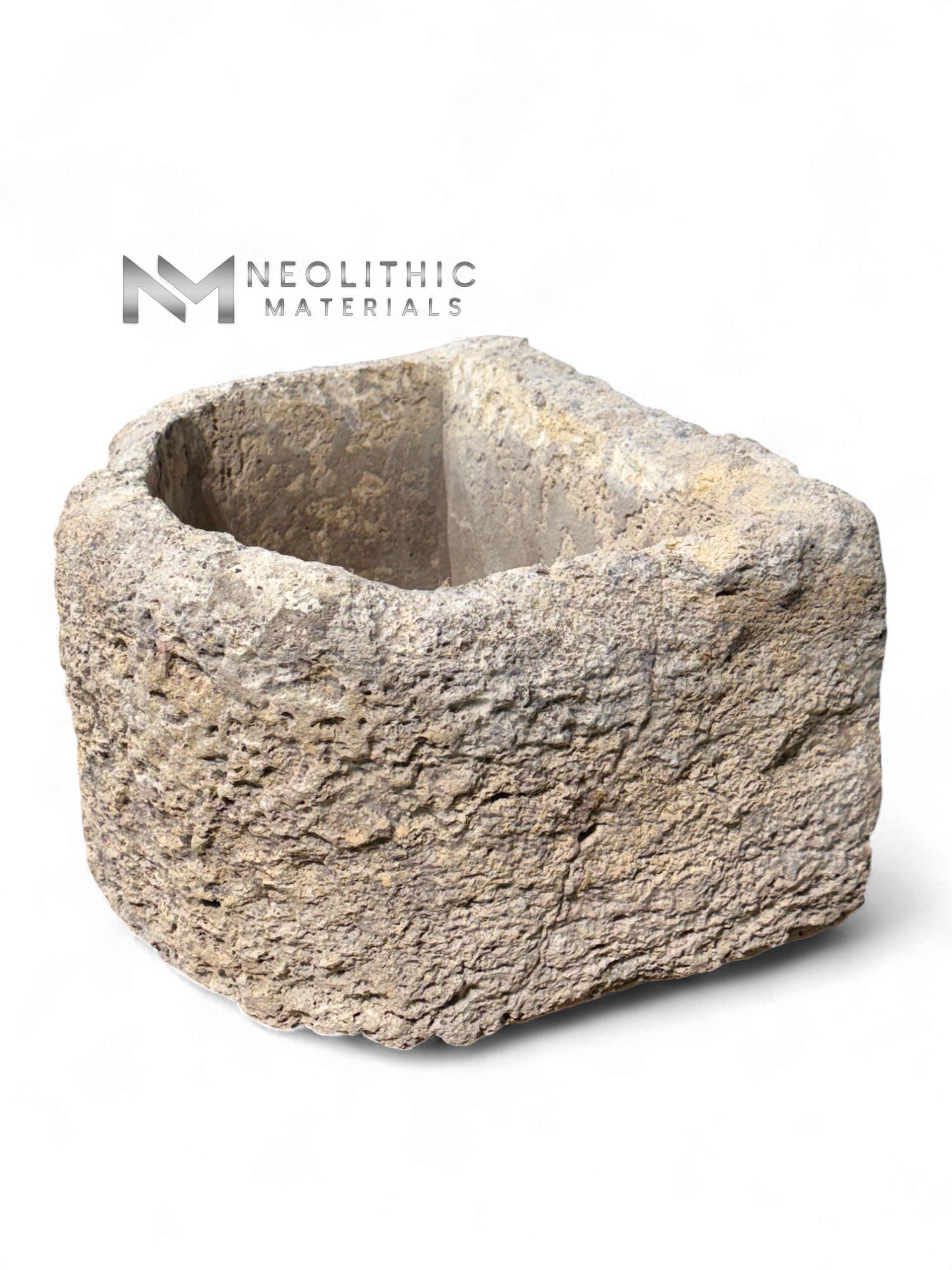Antique French Limestone Half Moon Trough - Image 3